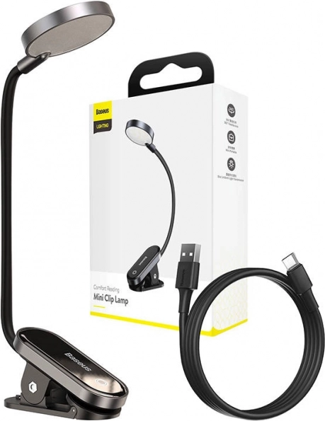 Baseus Comfort Reading mini lámpara con clip gris oscuro