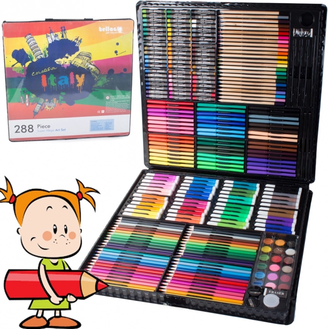 Set de pintura artística en maletín 288 piezas