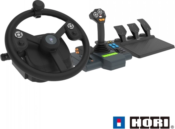 Sistema de control de vehículos agrícolas para PC: volante, pedales y panel HORI