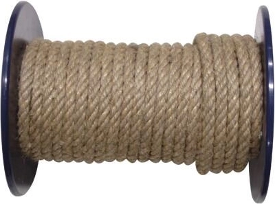 Cuerda natural de yute 6 mm torcida con polipropileno 100 m