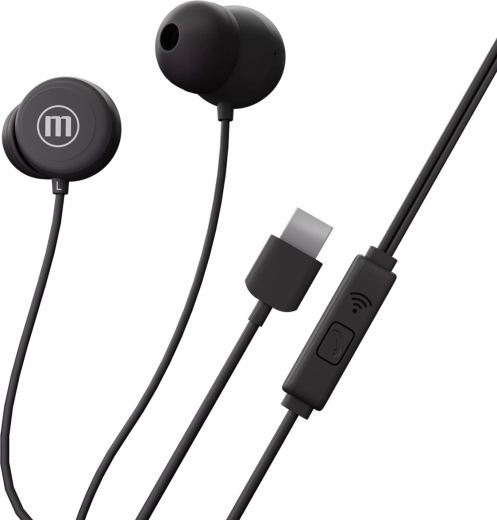 Auriculares intrauditivos con cable Maxell Inbax USB-C negros