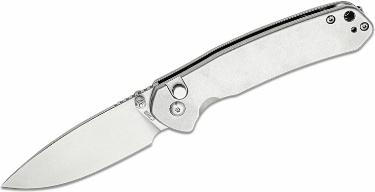 CJRB Pyrite Steel cuchillo de bolsillo 7,9 cm, totalmente metálico stonewash