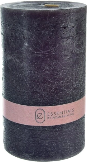 Vela cilíndrica negra 520 g 9 × 9 × 15 cm