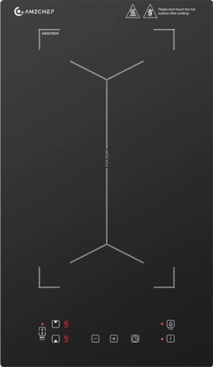 Placa de inducción AMZCHEF con zona Flex Zone