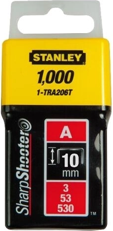 Grapas 10 mm tipo A STANLEY, 1000 uds