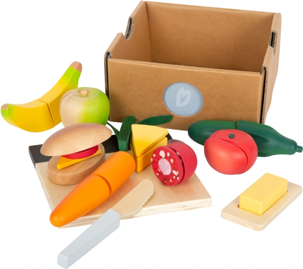 Small Foot set de alimentos para cortar Fresh – alimentos de madera para cortar