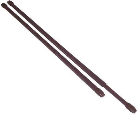 Barra telescópica para visillos 50–90 cm, metálica, marrón, set de 2 uds