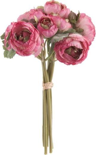 Ranúnculo artificial en ramo rosa 24 cm