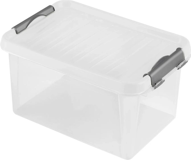 Caja de almacenamiento de plástico con tapa Heidrun 8 l