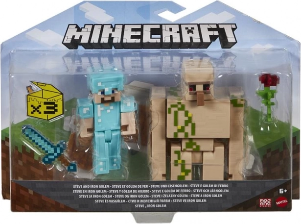 Figuras de Minecraft 8 cm – pack doble con accesorios