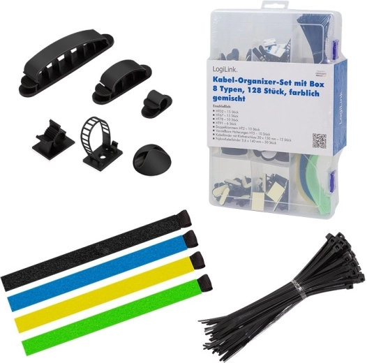Kit de organizadores de cables, 8 piezas