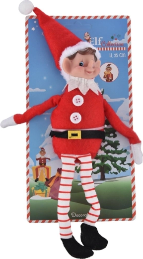 Decoración navideña elfo – figura textil de pie 35 cm