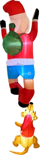 Papá Noel hinchable con reno 1,8 m con iluminación LED