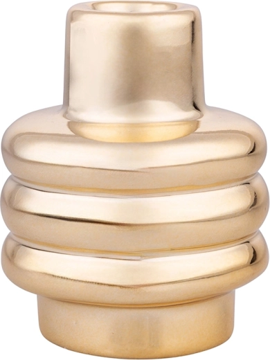 Candelero de porcelana en color dorado 9 cm