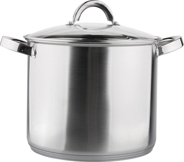 Olla alta de acero inoxidable FABIO 22 cm, 7 l con tapa de cristal