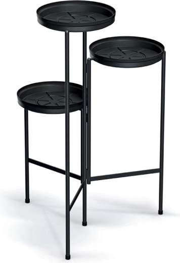 Soporte para plantas de varios niveles, negro, 50 cm