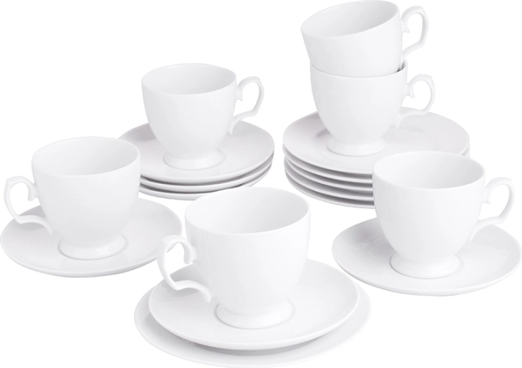Juego de café MariaPaula Klasyka blanco de 18 piezas para 6 personas