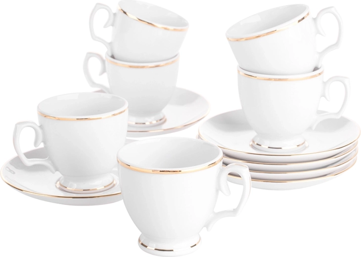 Mariapaula Klasyka Złota Linia set de tazas de espresso con platillos 100 ml (12 uds)