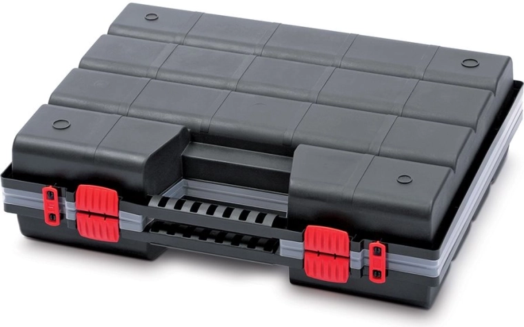 Organizador de plástico NOR DUO con cajas acoplables y compartimentos ajustables