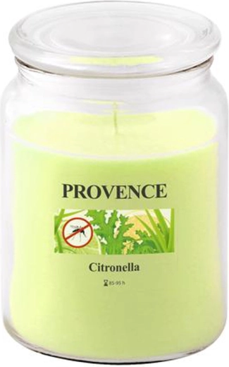 Vela aromática en tarro de cristal con fragancia de citronela PROVENCE 95 horas