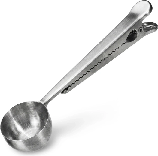 Cuchara medidora de café con clip – negro mate