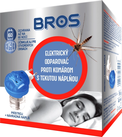 Vaporizador eléctrico Bros contra mosquitos con recambio líquido – 60 noches