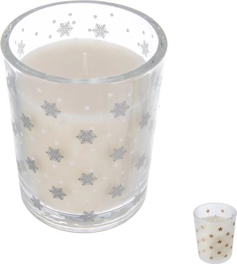 Vela aromática en vaso de vidrio 8 cm mix