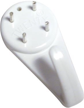 Gancho TWENTY Maxi II blanco, 3 uds