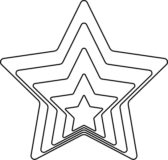 Juego de cortadores para galletas en forma de estrella, acero inoxidable, 5 uds (1,5–7,5 cm)