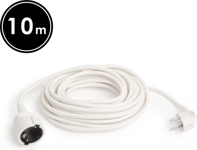 Alargador blanco de 10 m con toma Schuko