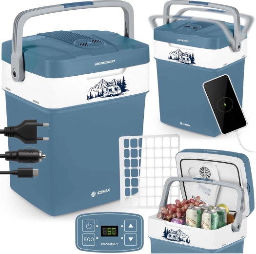 Nevera portátil para coche BERDSEN Icemax 29 l con modo ECO – azul