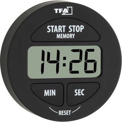 Minutero de cocina digital con cronómetro, negro