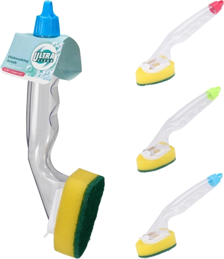 Esponja para lavar platos con depósito para detergente 25 cm