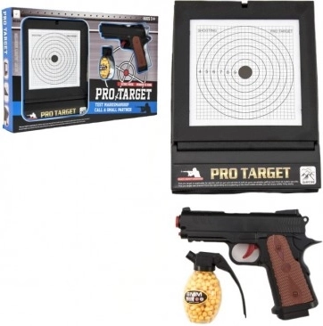 Pistola de bolas infantil de 6 mm con diana