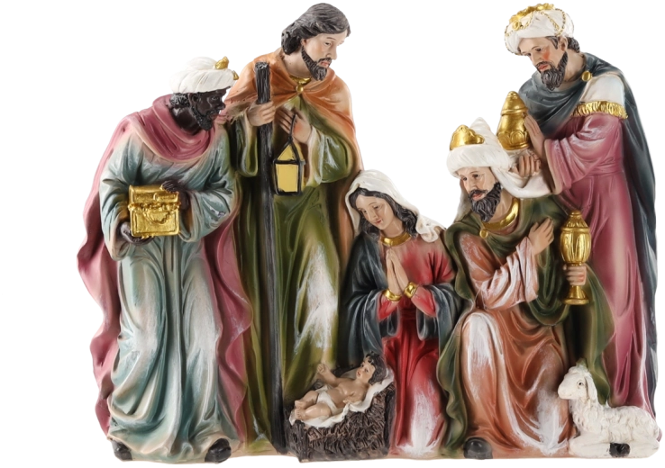 Figura decorativa de belén del Nacimiento de Jesús con los Tres Reyes - 1 pieza