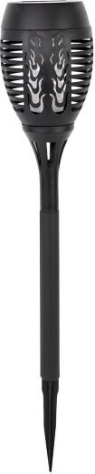 Lámpara solar de jardín 12 LED, negra, 50 cm