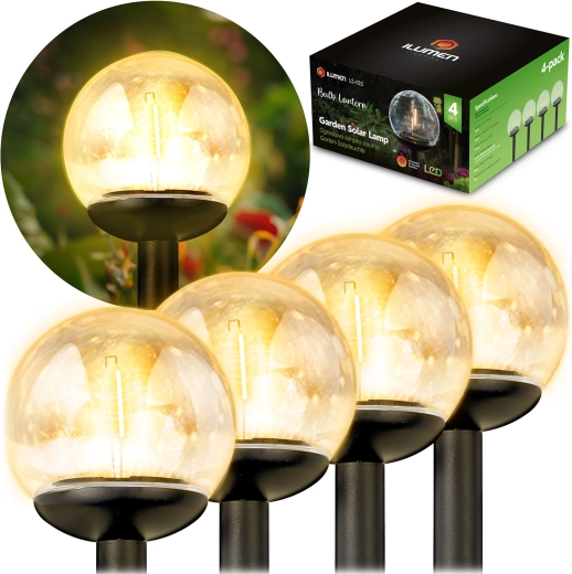 Bolas de luz solares para jardín 4 uds ILUMEN LS-103