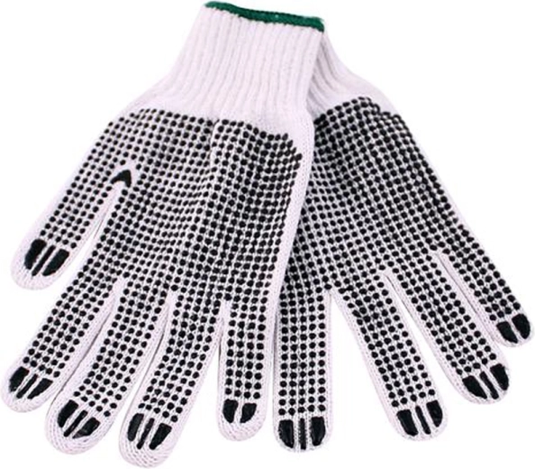 Guantes de trabajo de algodón tejidos con antideslizante de doble cara