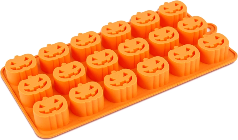 Molde de silicona para hielo con forma de calabazas de Halloween