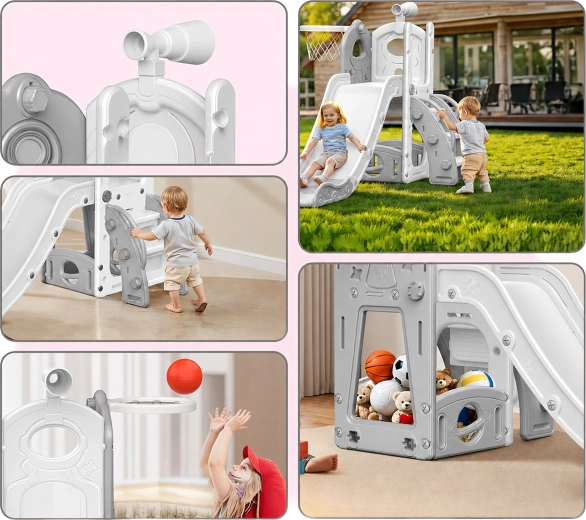 Tobogán infantil independiente para interior con escalera - 1 unidad