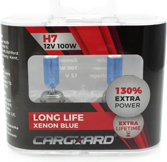 Bombilla halógena CARGUARD H7 12 V 100 W Long Life Xenon Blue