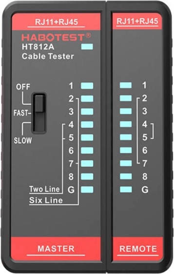 Probador de cables Habotest RJ45/RJ11 Compacto