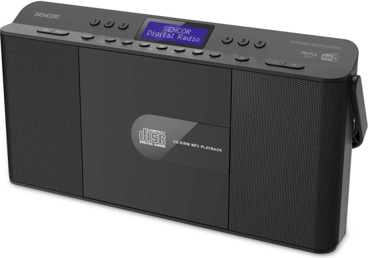 Boombox vertical Sencor con DAB+, Bluetooth y CD