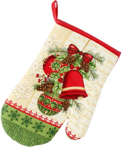 Manopla navideña con motivo de estrella de Navidad