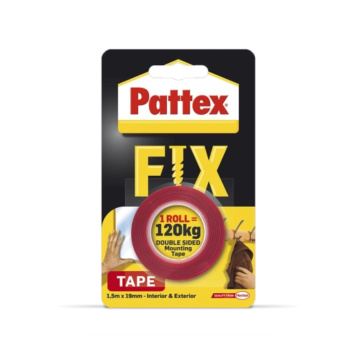 Cinta adhesiva de doble cara Pattex 120 kg, 1,5 m