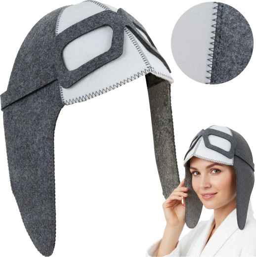 Gorro de sauna de fieltro tipo piloto Isomedix