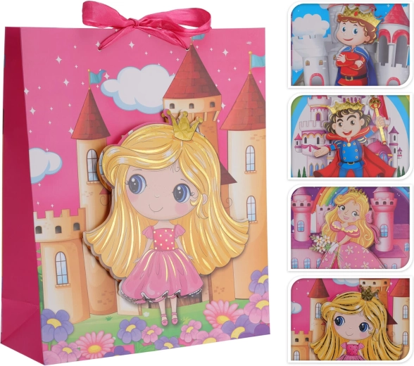 Bolsa de regalo infantil 3D 40 × 30 × 12 cm, mix de decoraciones