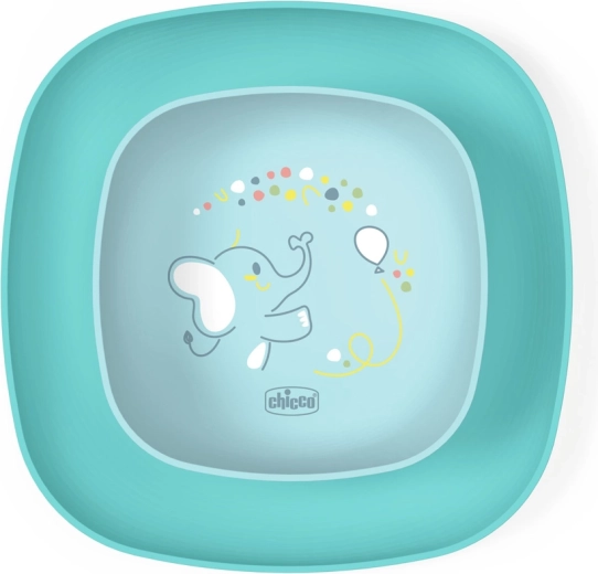 Chicco set de comida: cuenco y plato azul 12m+