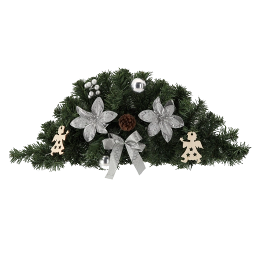 Decoración navideña colgante 60 cm – plateada