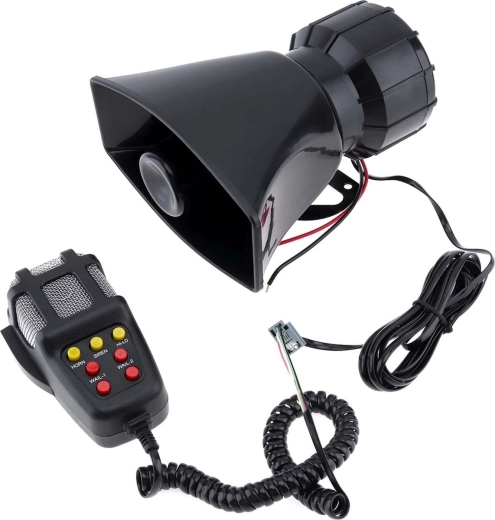 Sirena electrónica de alarma RENEW FORCE con megáfono, 12 V, 100 W